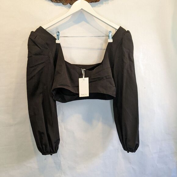 RACIL MOIRE Balloon Sleeve crop top size 10(42) BNWT - Picture 9 of 9